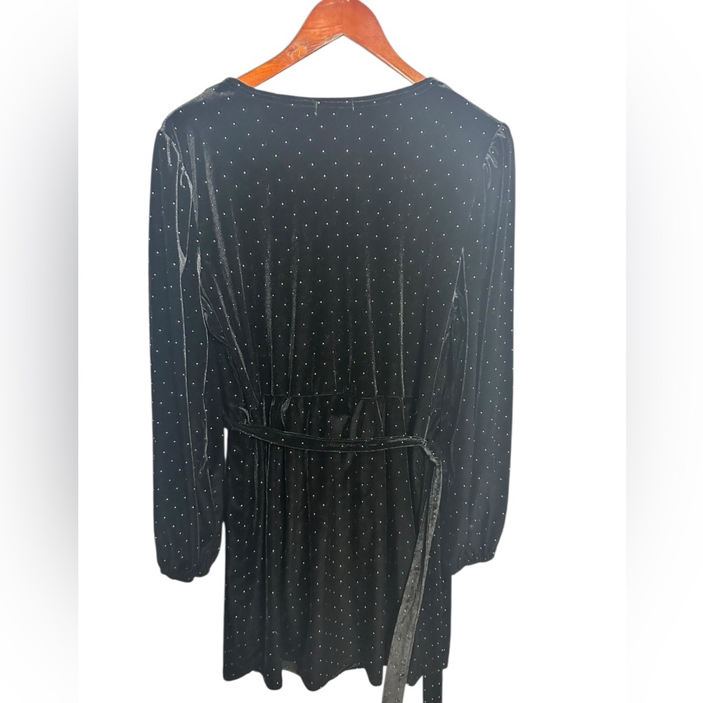 Nine West Black Long Sleeve Dress Studded Design Belted XXL - Picture 3 of 10